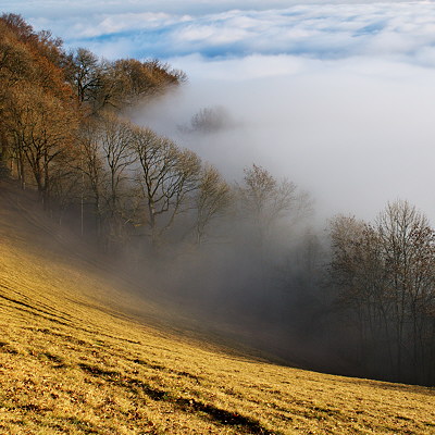 Mist and clouds on Vuache mountain