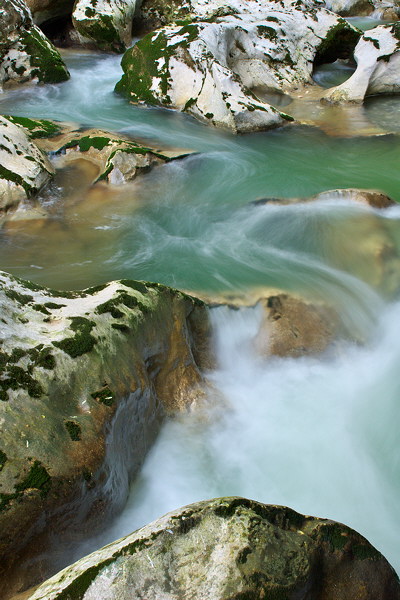 Running water in Chéran river - Massif des Bauges Natural Park