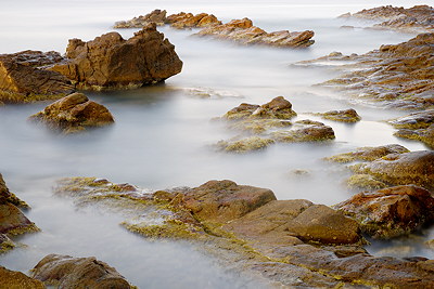Long exposure with some rocks in the Mediterranean sea
