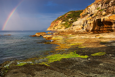 Rainbow over the Mediterranean sea