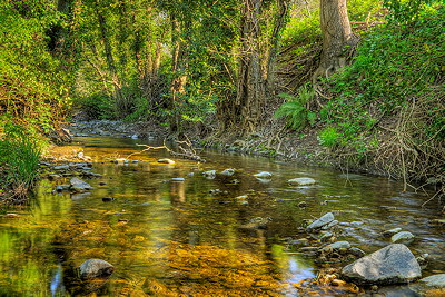 HDR landscape along the Malière river in Provence