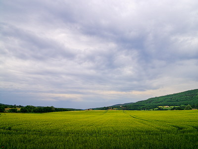 Rural landscape under the clouds